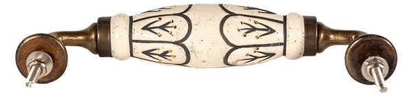 Nábytková úchytka / madlo s porcelánovým telom Mavita I - 17*5*3 cm - Clayre & Eef