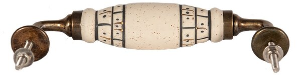 Nábytková úchytka / madlo s porcelánovým telom Mavita IV - 17*5*3 cm - Clayre & Eef