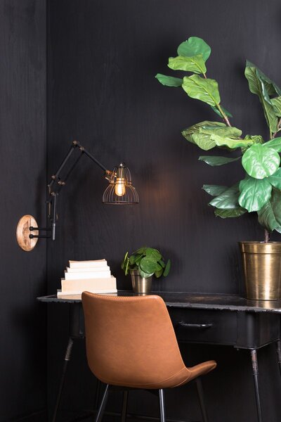 Čierno-bronzová kovová nástenná lampa Jackson antique - 73*18*45 cm/E27/40W - Light & Living