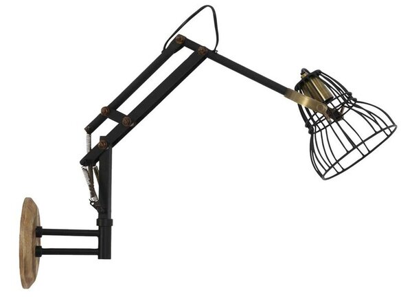 Čierno-bronzová kovová nástenná lampa Jackson antique - 73*18*45 cm/E27/40W - Light & Living