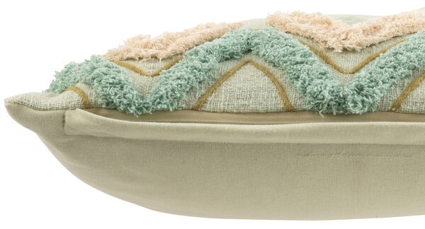 Tyrkysový vankúš so výplňou a strapcami Zig zag blue - 45*11*45cm - J-Line by Jolipa