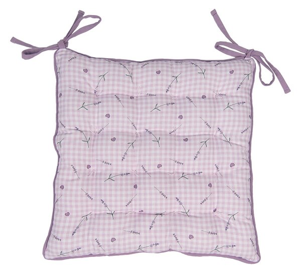 Bavlnený podsedák s výplňou Lavander Garden - 40*40*4 cm - Clayre & Eef