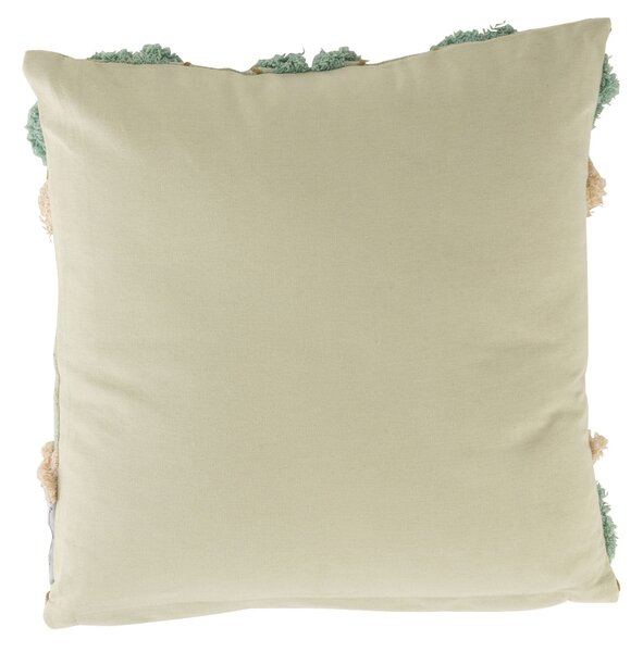 Tyrkysový vankúš so výplňou a strapcami Zig zag blue - 45*11*45cm - J-Line by Jolipa