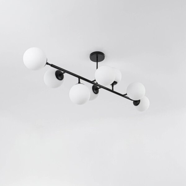 Luster na tyči DORADO 8xE14/40W/230V čierny