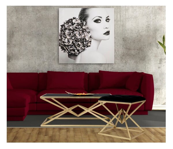 Konferenčný stôl s čiernou sklenenou doskou Mauro Ferretti Piramid, 110 × 60 cm
