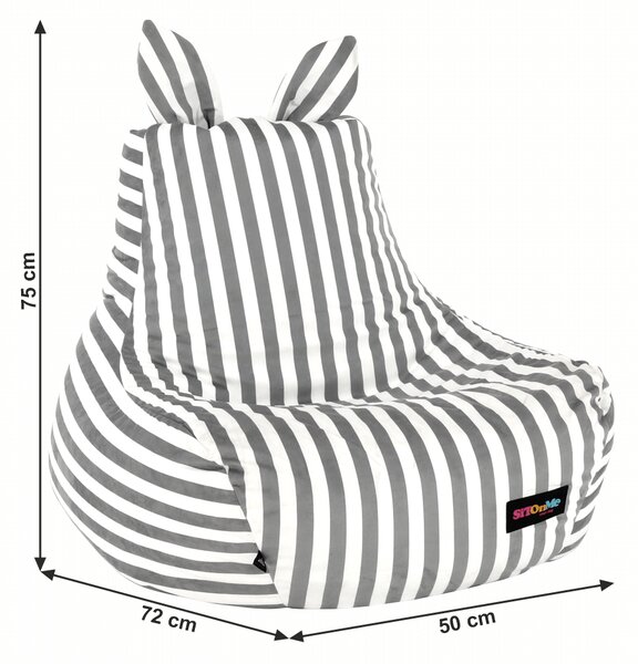 KONDELA Sedací vak, biela/sivá, LAPIN
