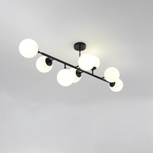 Luster na tyči DORADO 8xE14/40W/230V čierny