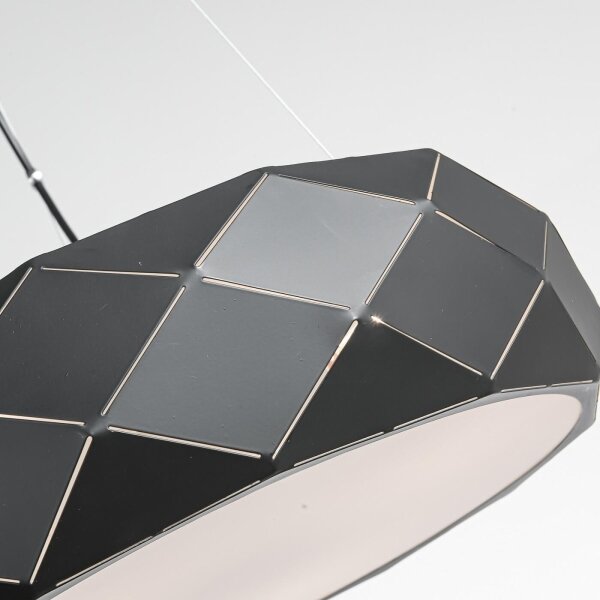 Luster na lanku REUS 3xE27/40W/230V, priemer 47 cm, čierny