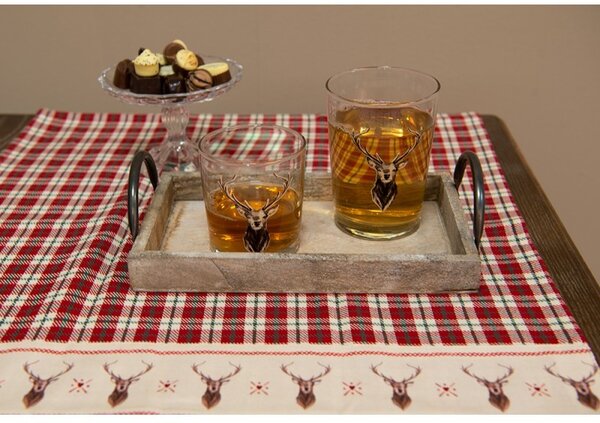 Pohár na vodu s jeleňom Cosy Lodge - Ø 8*9 cm/ 250ml - Clayre & Eef