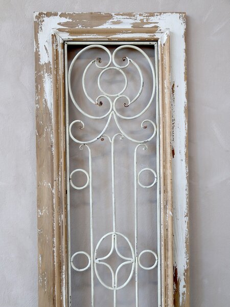 Krémovo-hnedé antik dekoratívny panel na postavenie Sutt French - 41*4*198cm - Chic Antique