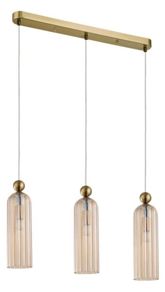 Luster na lanku PIEGA 3xE14/40W/230V mosadz/dymová béžová