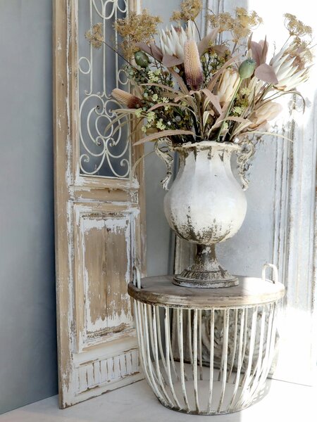 Krémovo-hnedé antik dekoratívny panel na postavenie Sutt French - 41*4*198cm - Chic Antique