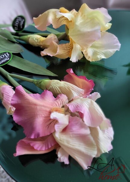 Dekorácia umelý žltý kosatec Iris Pale - 81 cm - Ostatní