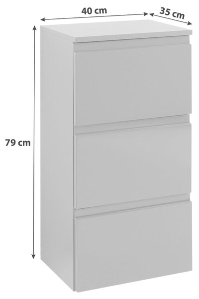 SPODNÁ SKRINKA, sivá, grafitová, 40/79/35 cm Held - Kúpeľňové skrinky, Online Only