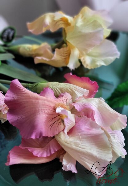 Dekorácia umelý žltý kosatec Iris Pale - 81 cm - Ostatní