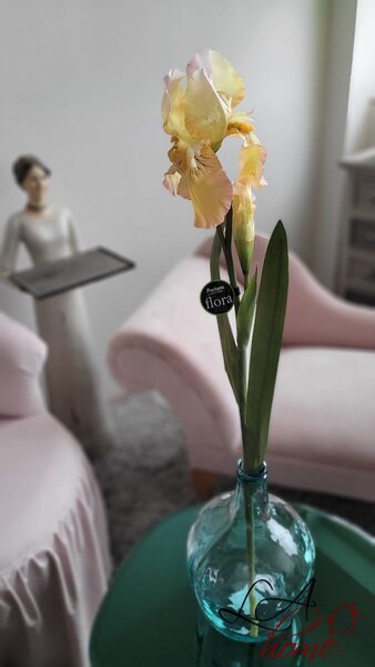 Dekorácia umelý žltý kosatec Iris Pale - 81 cm - Ostatní
