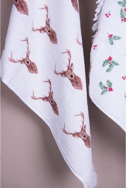 Froté kuchynský uterák s jeleňami Cosy Lodge I - 40*66 cm - Clayre & Eef