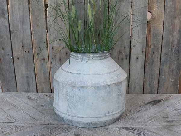 3ks dekoračné plechové antik kvetináče French - Ø 35*36 / Ø 30*34cm/ Ø 24*29cm - Chic Antique