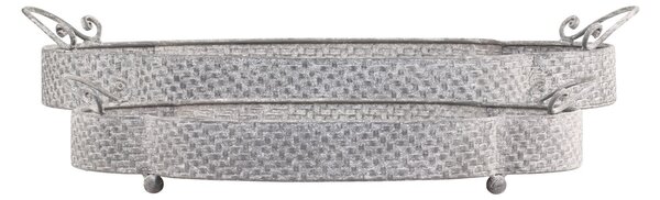 Set 2ks dekoračné plechové podnosy s patinou Trao - 53*35*11/ 46*31*10cm - Chic Antique