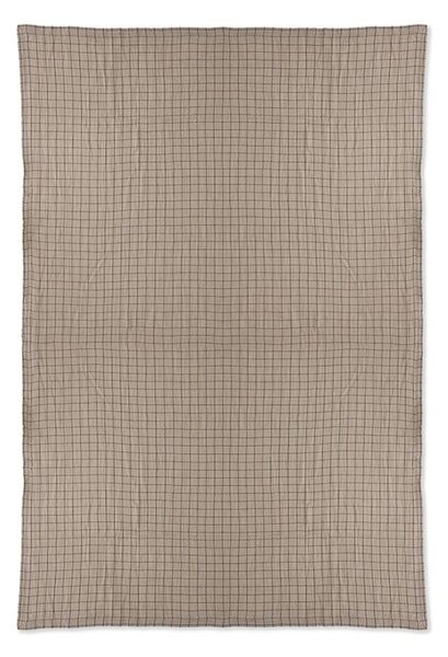 Béžový károvaný pléd /prehoz s kožúškom Sherpa - 130*170 cm - HKLIVING