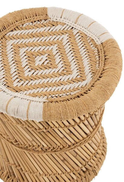 Prírodný bambusový odkladací stolík Stool Bamboo - Ø40*41cm - J-Line by Jolipa