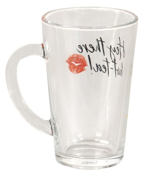 Sklenený hrnček s nápisom Hot Tea - 11*8*13 cm / 300 ml - Clayre & Eef