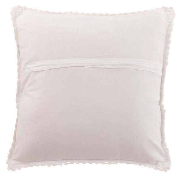 Biely bavlnený vankúš s čipkou Lace white - 43*10*43cm - J-Line by Jolipa
