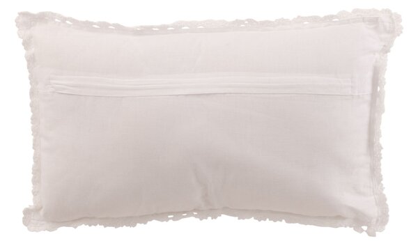 Biely bavlnený vankúš s čipkou Lace white - 50*10*30cm - J-Line by Jolipa