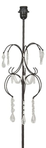 Hnedá kovová antik stojacia lampa s kamienkami Inia - Ø 24*147 cm/ E27 /MAX 60W - Clayre & Eef