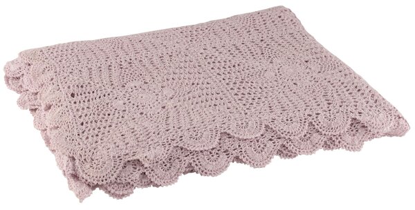 Fialkový bavlnený krajkový obrus Lace violet - 200*135cm - J-Line by Jolipa
