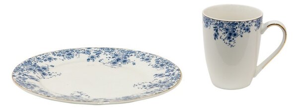 Porcelánový hrnček s modrými kvety Blue Flowers - Blue Flowers - 12*9*11 cm / 330ml - Clayre & Eef