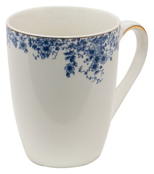 Porcelánový hrnček s modrými kvety Blue Flowers - Blue Flowers - 12*9*11 cm / 330ml - Clayre & Eef