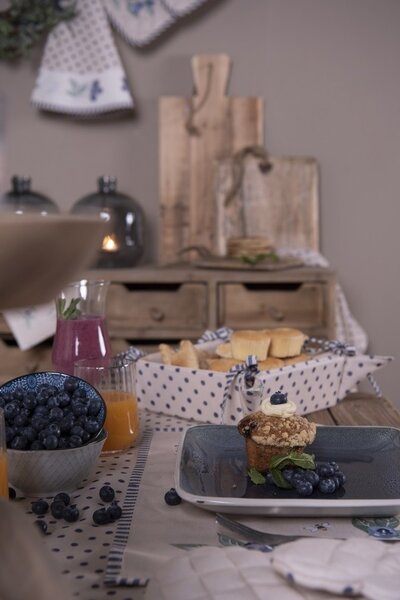 Košík na pečivo Blueberry Fields - 35*35*8 cm - Clayre & Eef