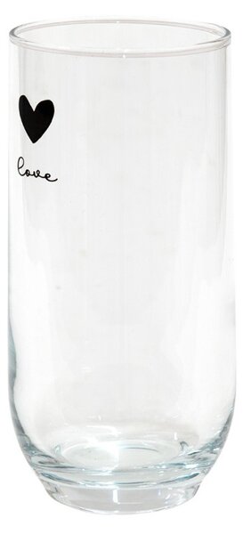 Pohárik so srdiečkom Love Birds - Ø 6*14 cm / 280ml - Clayre & Eef