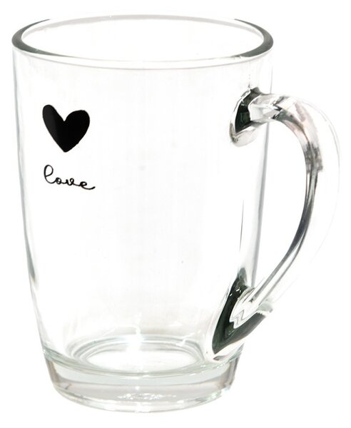 Pohárik so srdiečkom Love Birds - Ø 8*9 cm / 300 ml - Clayre & Eef