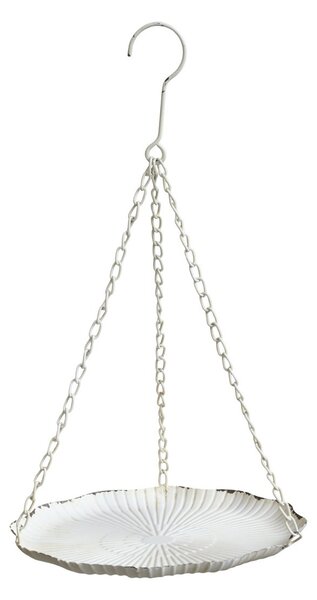 Krémové antik dekoračné závesné kŕmidlo pre vtáčiky - 25*43cm - Chic Antique