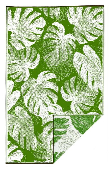 Zelený obojstranný vonkajší koberec z recyklovaného plastu Fab Hab Panama Green, 120 x 180 cm