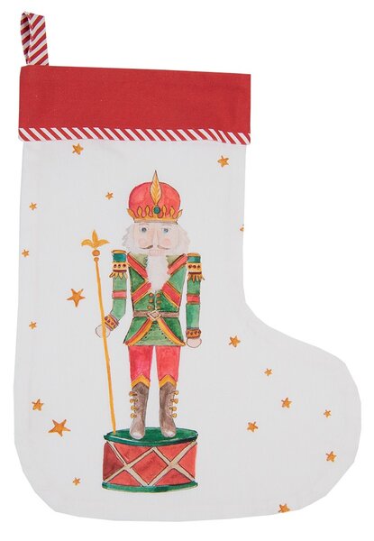 Vianočná pančucha s luskáčikom Happy Little Christmas - 30*1*40 cm - Clayre & Eef