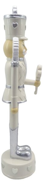 Béžová dekorácia socha Luskáčik s trojlístkom - 9*9*35 cm - Clayre & Eef