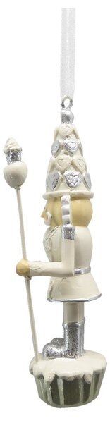 Béžová závesná dekorácia socha Luskáčik s muffinkami I - 3*3*11 cm - Clayre & Eef