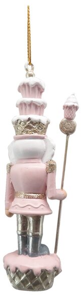Ružová závesná dekorácia socha Luskáčik s muffinkami - 3*3*11 cm - Clayre & Eef