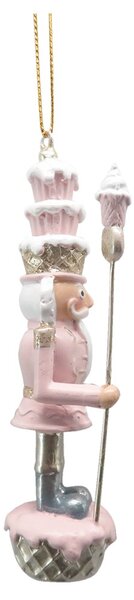 Ružová závesná dekorácia socha Luskáčik s muffinkami - 3*3*11 cm - Clayre & Eef