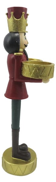 Vianočná dekorácia socha Luskáčik s podnosmi - 12*8*28 cm - Clayre & Eef