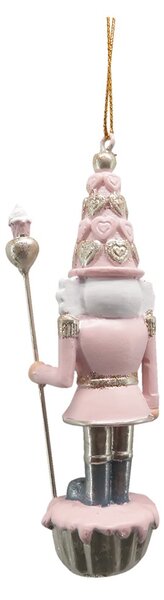 Ružová závesná dekorácia socha Luskáčik s muffinkami - 3*3*11 cm - Clayre & Eef