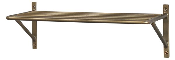 Bronzová antik nástenná kovová polička Simon - 32*13*11cm - Chic Antique