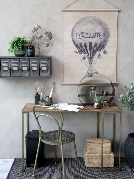 Bronzová antik guľatá polička Arles - Ø 46*13cm - Chic Antique
