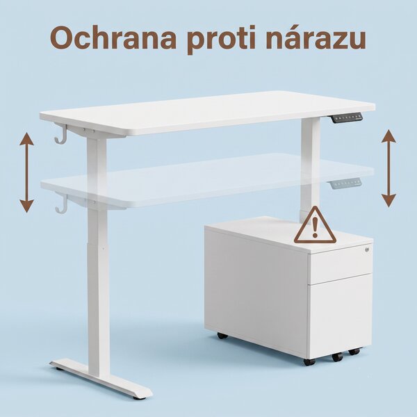 SONGMICS Elektricky nastaviteľný písací stôl Vasagle Paradise 120 cm biely