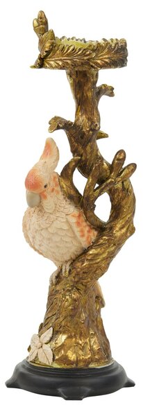 Zlatý antik svietnik s papagájom Parrot antique - 9*8*28 cm - Light & Living
