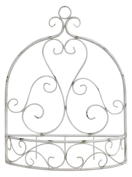 Nástenná krémová antik kovová polica s patinou French - 41*16*53cm - Chic Antique