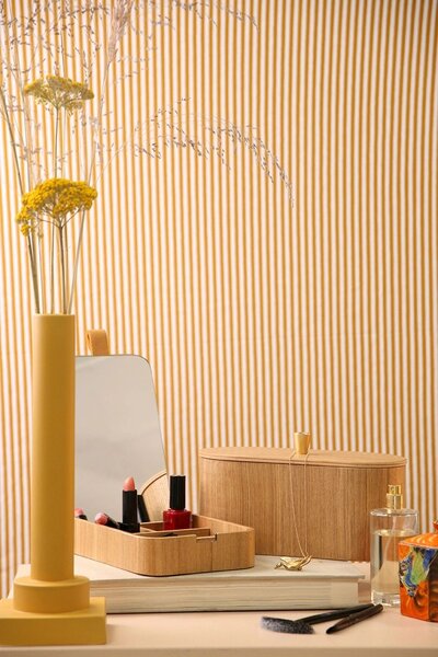 Stolové kozmetické zrkadlo s boxom z vŕbového dreva Willow - 23*13*3,5cm - HKLIVING